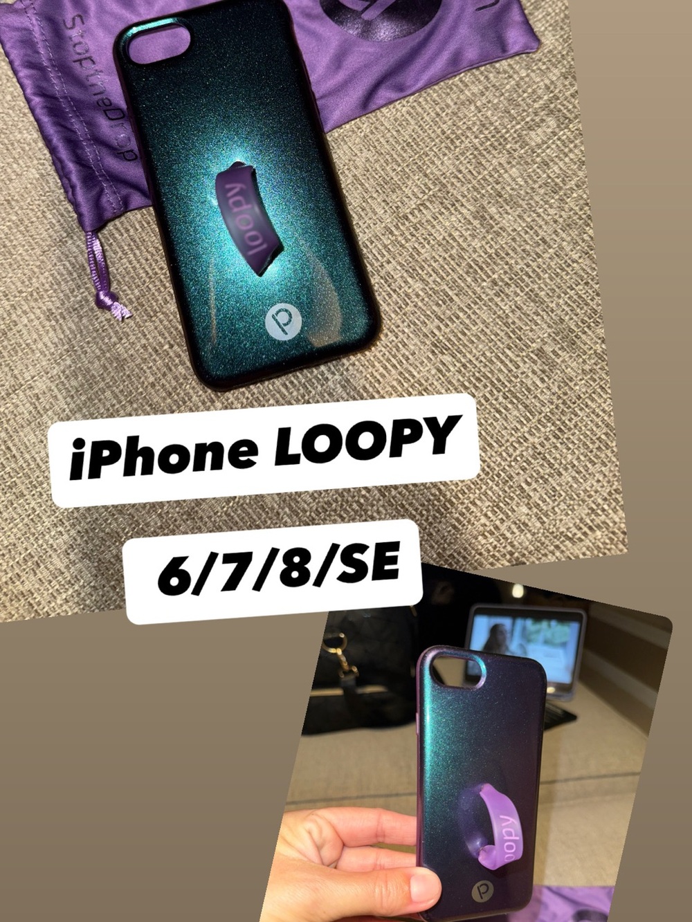 Loopy Case iPhone 6/7/8/SE Case - Iridescent Green & Purple